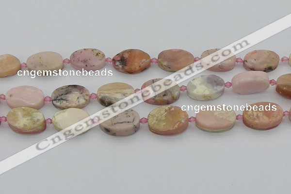 COP1439 15.5 inches 16*22mm oval natural pink opal gemstone beads