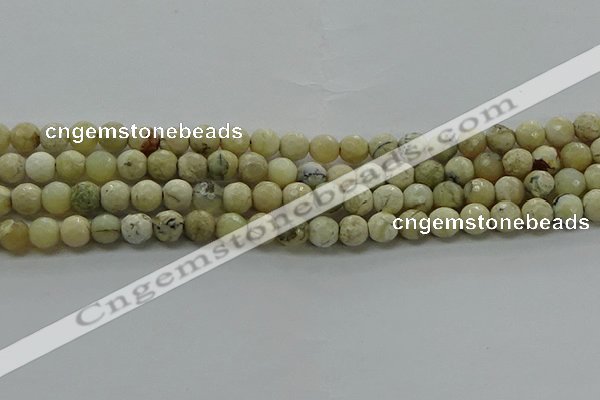 COP1471 15.5 inches 6mm faceted round African opal gemstone beads