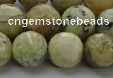 COP1474 15.5 inches 12mm faceted round African opal gemstone beads