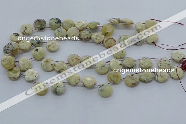 COP1483 15.5 inches 15*15mm briolette African opal gemstone beads