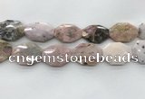 COP1499 28*38mm - 32*42mm faceted octagonal natural pink opal beads