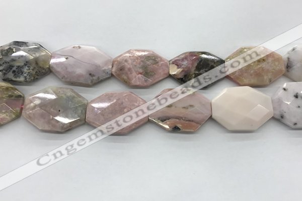COP1499 28*38mm - 32*42mm faceted octagonal natural pink opal beads