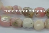 COP15 15.5 inches 10*12mm nugget natural pink opal beads wholesale