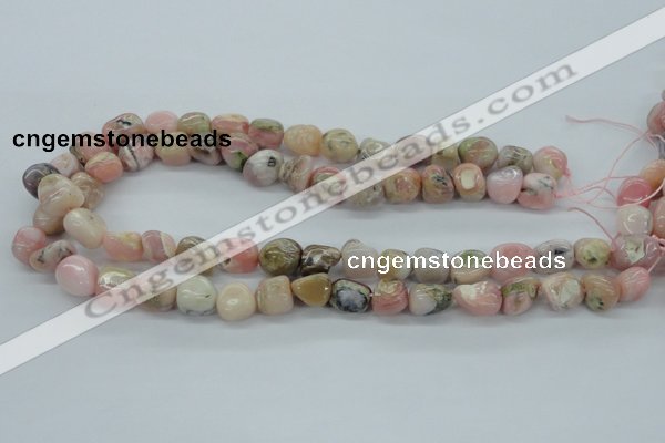 COP15 15.5 inches 10*12mm nugget natural pink opal beads wholesale