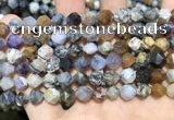 COP1516 15.5 inches 6mm faceted nuggets amethyst sage opal beads