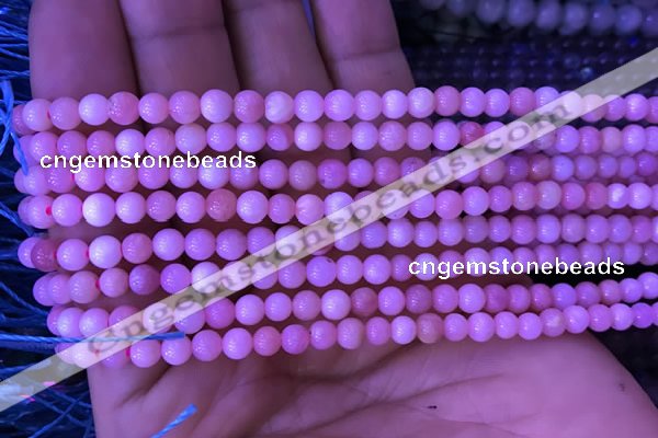 COP1525 15.5 inches 4mm round natural pink opal gemstone beads