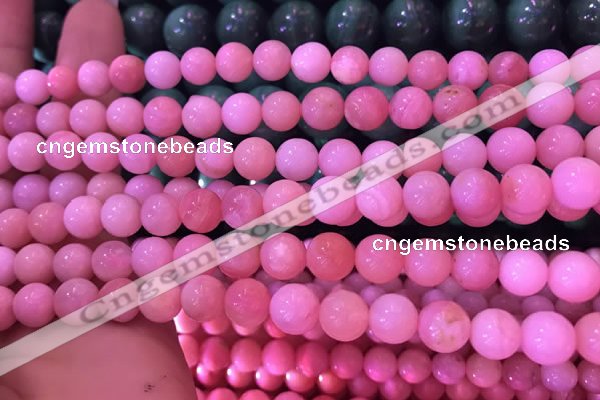 COP1527 15.5 inches 7mm round natural pink opal gemstone beads