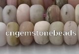 COP1547 15.5 inches 5*8mm rondelle matte natural pink opal beads