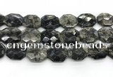 COP1551 25*30mm - 27*32mm faceted octagonal grey opal beads