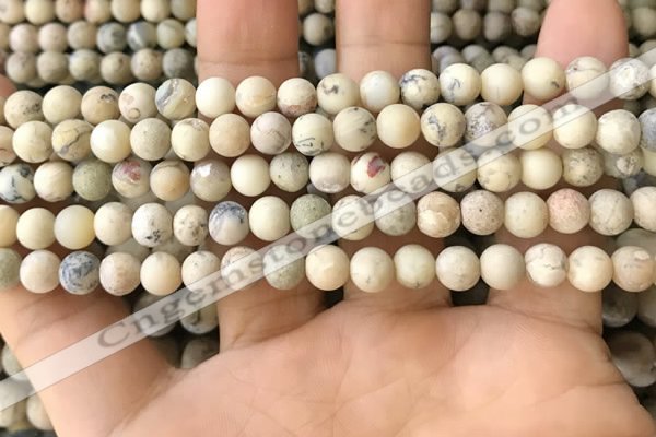 COP1560 15.5 inches 4mm round matte African opal beads