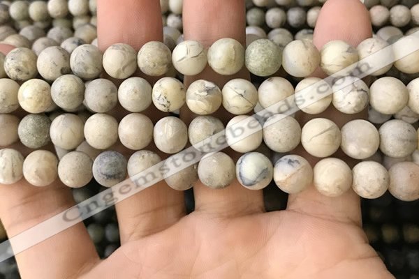 COP1562 15.5 inches 8mm round matte African opal beads