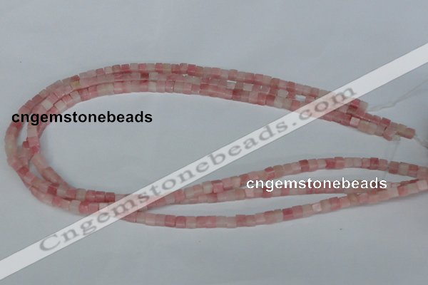 COP157 15.5 inches 4*4mm cube pink opal gemstone beads wholesale