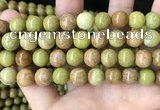 COP1576 15.5 inches 12mm round Australia olive green opal beads