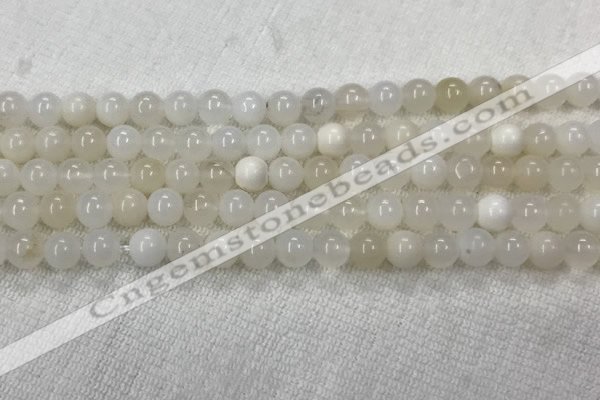 COP1588 15.5 inches 6mm round white opal gemstone beads