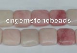 COP161 15.5 inches 12*12mm square pink opal gemstone beads wholesale