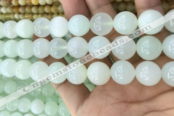 COP1639 15.5 inches 14mm round natural green opal beads