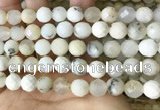 COP1668 15.5 inches 10mm faceted round white opal beads