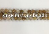 COP1675 15.5 inches 6mm faceted nuggets yellow opal gemstone beads