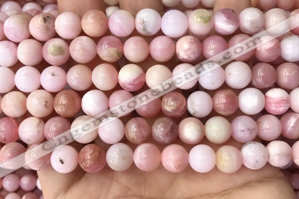 COP1694 15.5 inches 8mm round natural pink opal gemstone beads