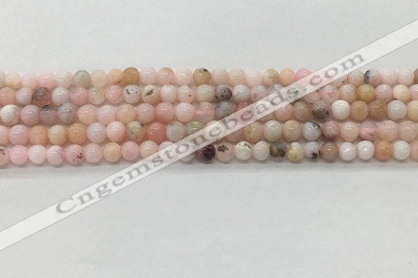 COP1701 15.5 inches 4mm round natural pink opal gemstone beads