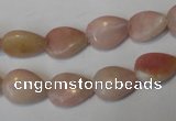COP171 15.5 inches 10*14mm flat teardrop pink opal gemstone beads
