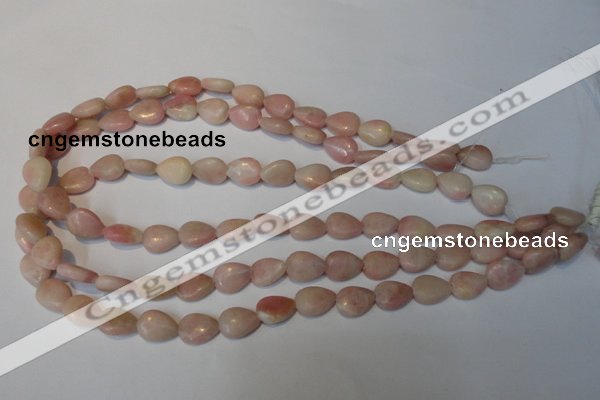 COP171 15.5 inches 10*14mm flat teardrop pink opal gemstone beads