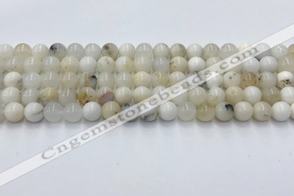 COP1725 15.5 inches 6mm round white opal beads wholesale