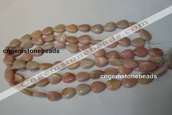 COP173 15.5 inches 13*18mm flat teardrop pink opal gemstone beads