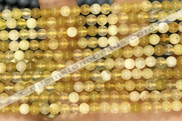 COP1758 15.5 inches 4mm round yellow opal beads wholesale