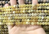 COP1765 15.5 inches 4mm round matte yellow opal beads wholesale