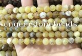 COP1767 15.5 inches 8mm round matte yellow opal beads wholesale