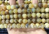 COP1768 15.5 inches 10mm round matte yellow opal beads wholesale