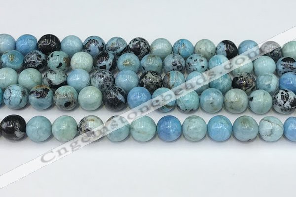 COP1792 15.5 inches 10mm round blue opal gemstone beads
