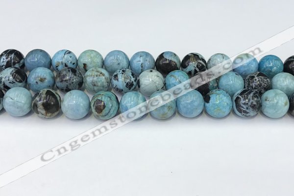 COP1794 15.5 inches 14mm round blue opal gemstone beads