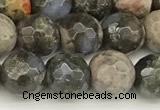 COP1810 15 inches 6mm faceted round grey opal beads