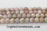 COP1851 15.5 inches 12mm faceted round pink opal gemstone beads wholesale