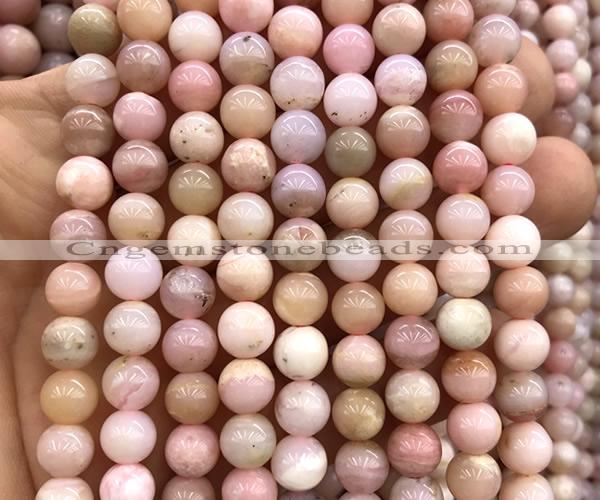 COP1927 15 inches 8mm round natural pink opal gemstone beads