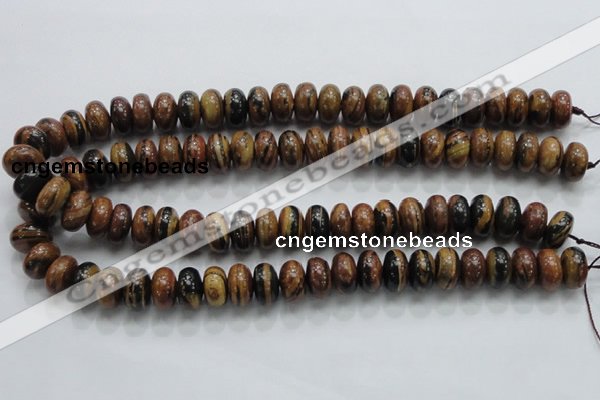 COP203 15.5 inches 8*14mm rondelle natural brown opal gemstone beads