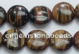 COP212 15.5 inches 16mm flat round natural brown opal gemstone beads