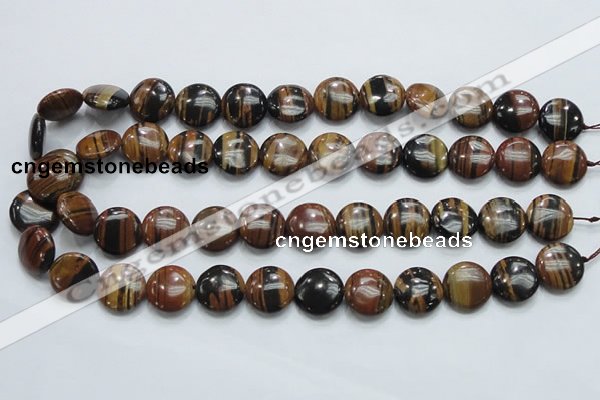 COP212 15.5 inches 16mm flat round natural brown opal gemstone beads
