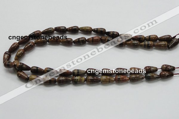 COP237 15.5 inches 8*16mm teardrop natural brown opal gemstone beads