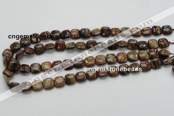 COP243 15.5 inches 12*12mm square natural brown opal gemstone beads