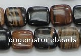 COP244 15.5 inches 14*14mm square natural brown opal gemstone beads