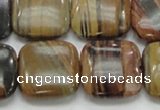 COP247 15.5 inches 20*20mm square natural brown opal gemstone beads