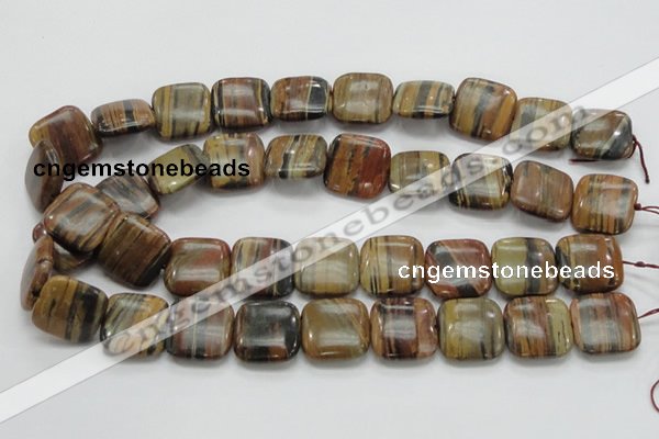 COP247 15.5 inches 20*20mm square natural brown opal gemstone beads