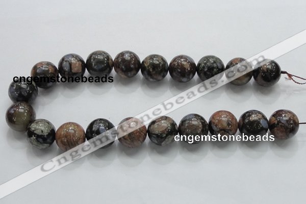 COP250 15.5 inches 20mm round natural grey opal gemstone beads