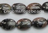 COP254 15.5 inches 13*18mm oval natural grey opal gemstone beads