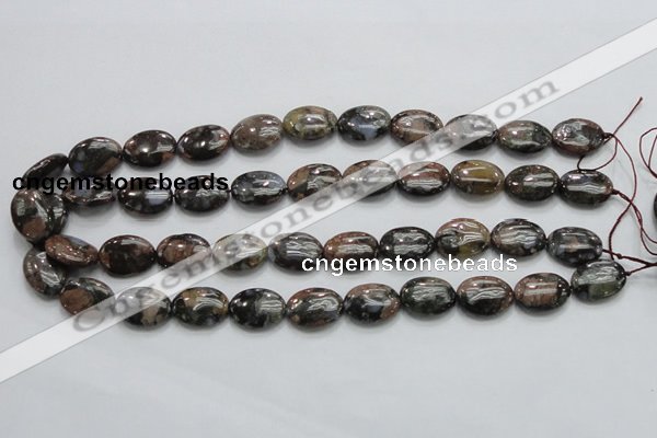 COP254 15.5 inches 13*18mm oval natural grey opal gemstone beads