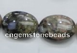 COP255 15.5 inches 18*25mm oval natural grey opal gemstone beads
