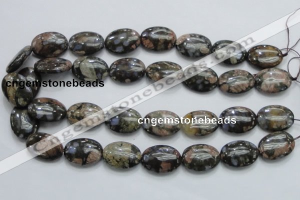 COP255 15.5 inches 18*25mm oval natural grey opal gemstone beads